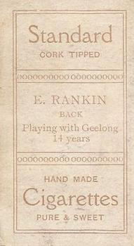 1906-07 Sniders & Abrahams Australian Footballers - Victorian League Players Series C #NNO Teddy Rankin Back